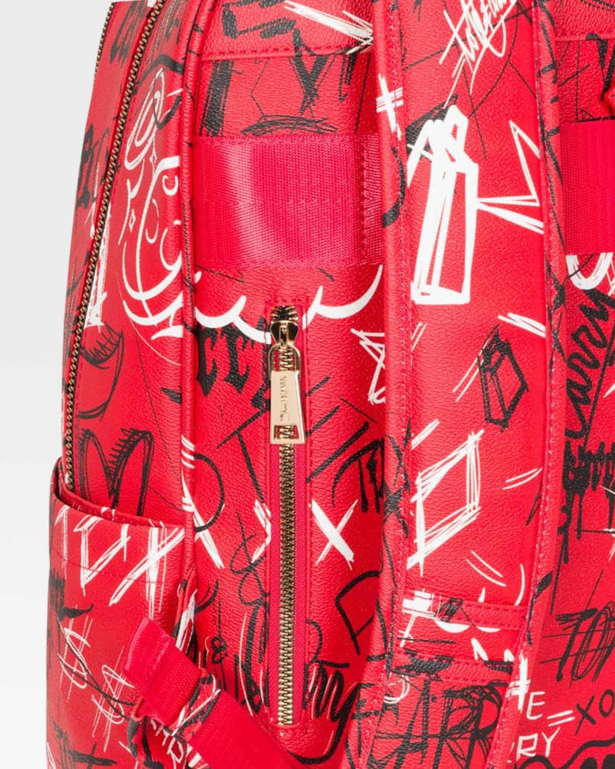 Red Graffiti Tombstone Roller Duffle Bag Set - Perfect for Travel, Gym & Skateboarding Accessories