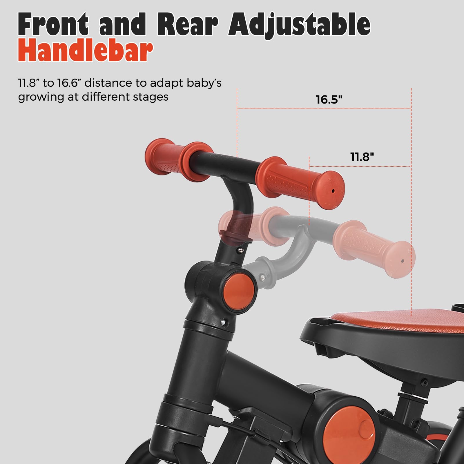 8-in-1 Toddler Push Tricycle with Parent Handle - Adjustable Balance Bike for 1-4 Year Old Boys & Girls - Perfect First Bike for Learning & Outdoor Play - Ideal Birthday Gift for Toddlers