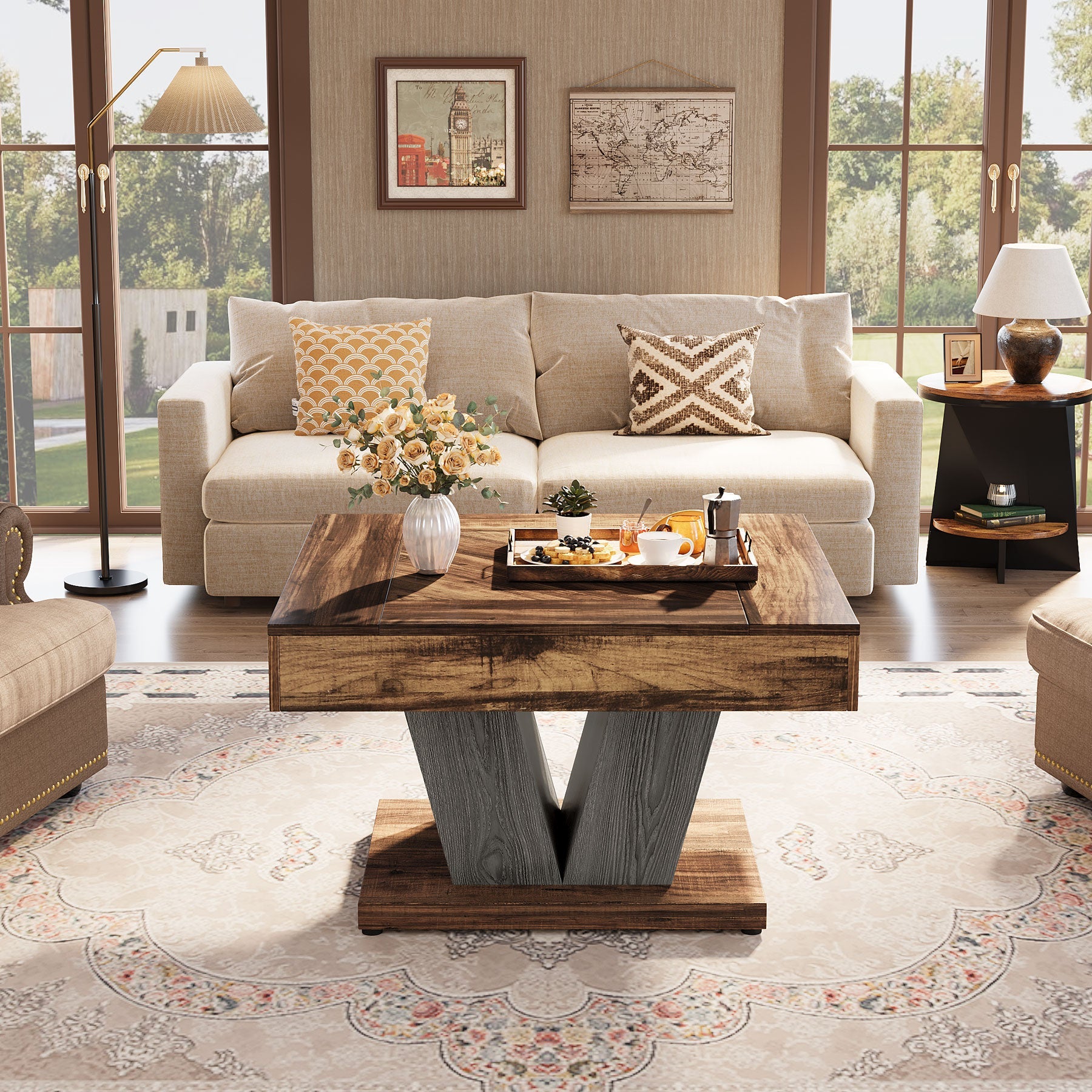 Modern Wood Coffee Table - 31.5