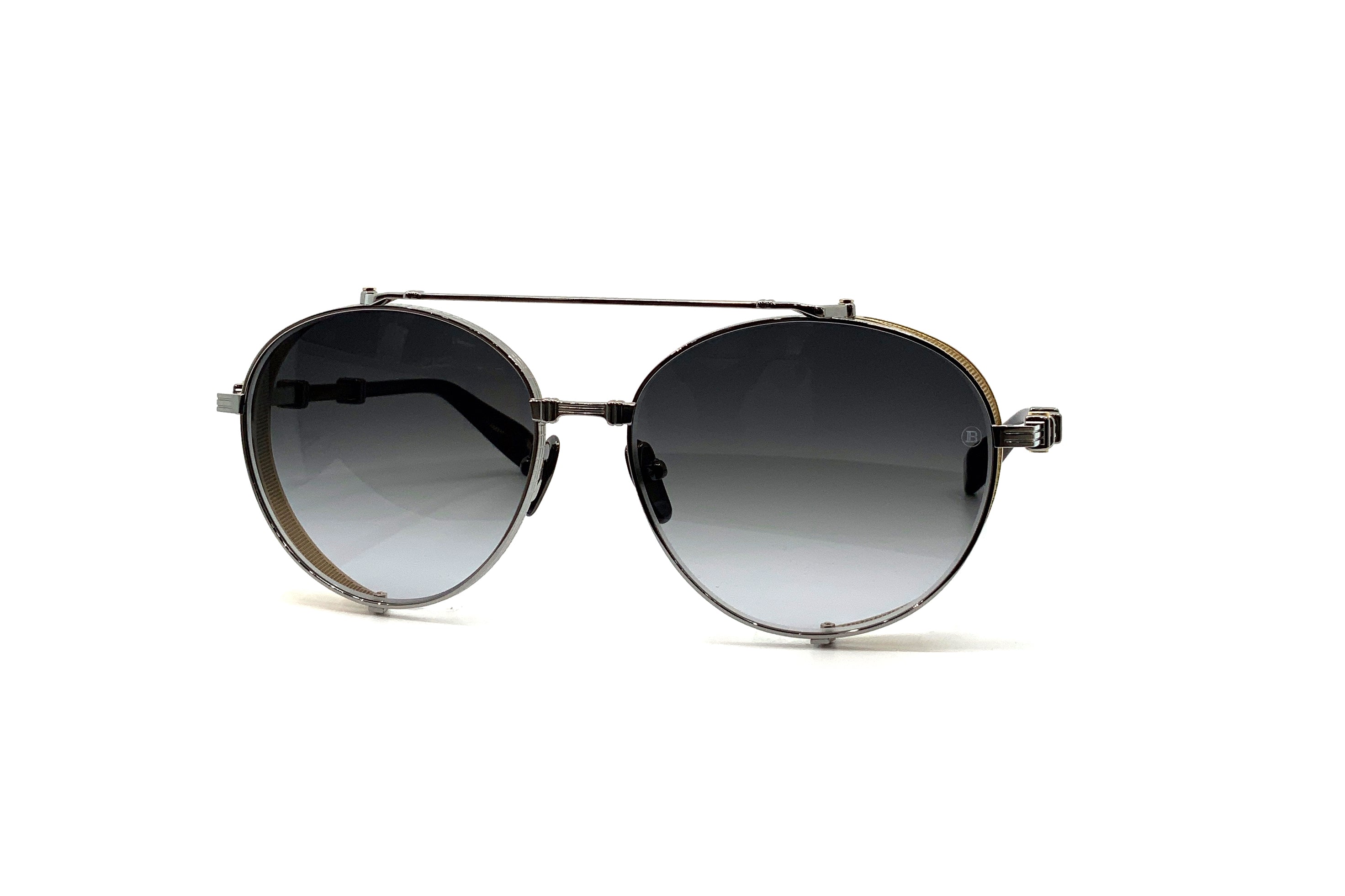 Balmain Brigade II Sunglasses - Silver/Tortoiseshell Frame for Women & Men | UV Protection, Fashion Accessory for Outdoor, Beach & Driving