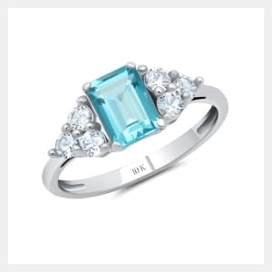Swiss Blue Topaz | White Gold
