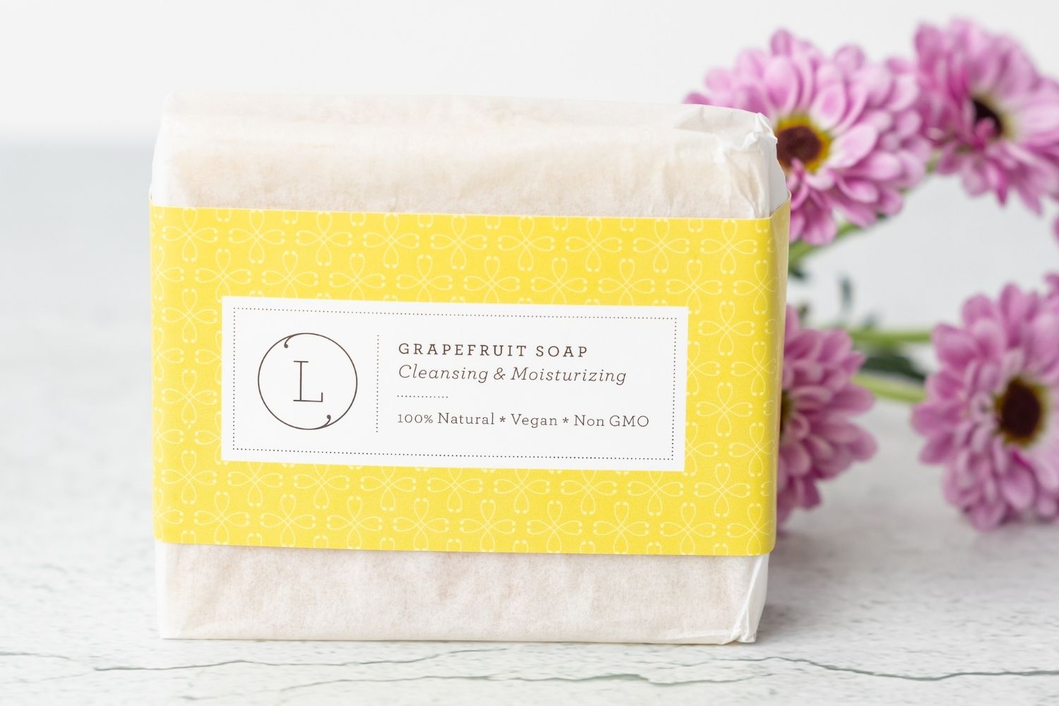 2x Natural Handmade Soap Bars - Pink Grapefruit Scented, Organic & Vegan for Sensitive Skin | Perfect for Bath, Shower & Gift Giving