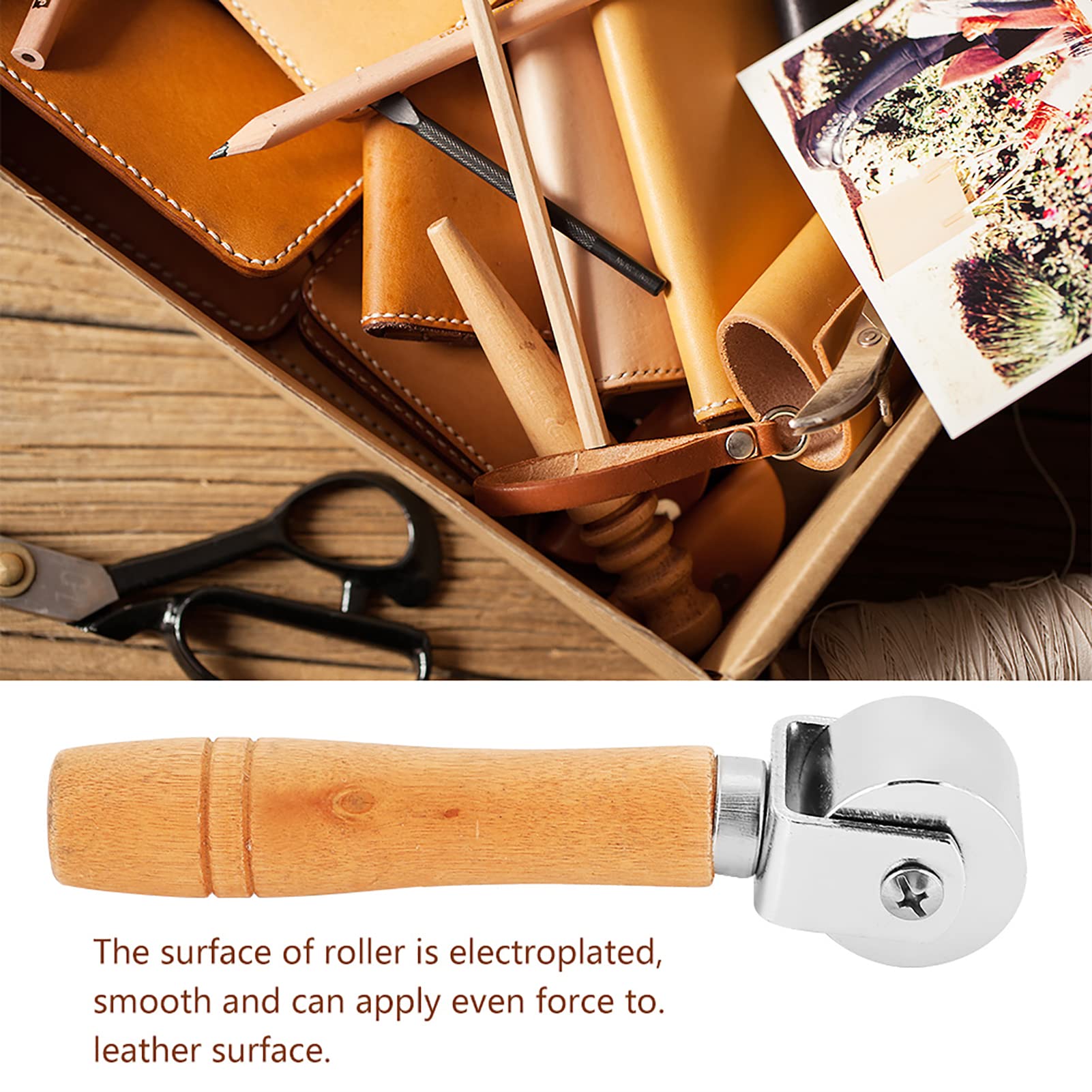 Premium Carbon Steel Leather Edge Creaser Tool - 3 Sizes (26MM/32MM/38MM) with Handmade Wooden Handle for Leather Crafting, DIY Projects & Professional Leatherworking - Perfect for Bag Making, Wallet Edging & Leather Goods Finishing