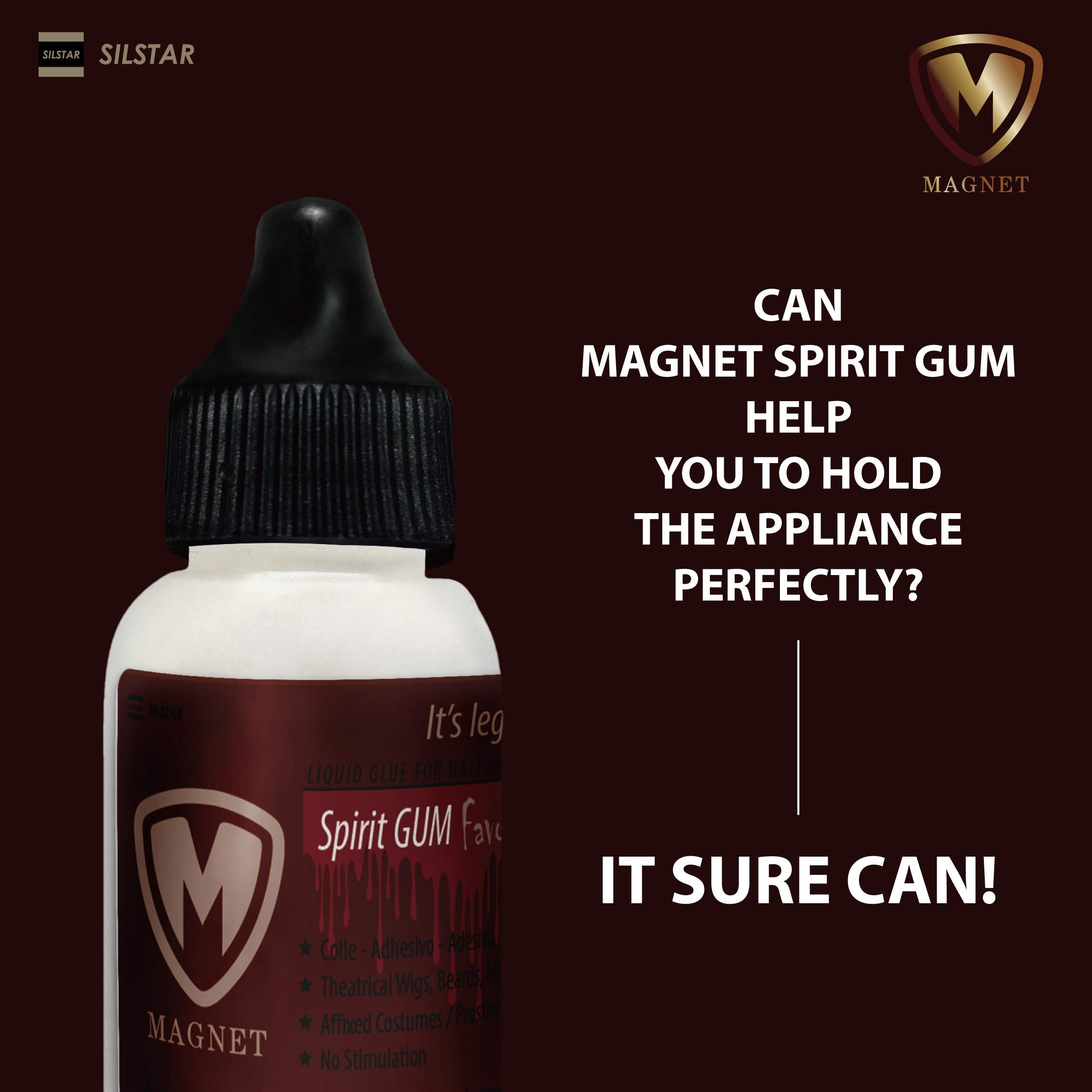 Professional Spirit Gum Adhesive 1.35oz (40g) - Korean Made Prosthetic Glue for Halloween Makeup, Theatrical FX & Special Effects | Ideal for Costumes, Cosplay & Face Appliques
