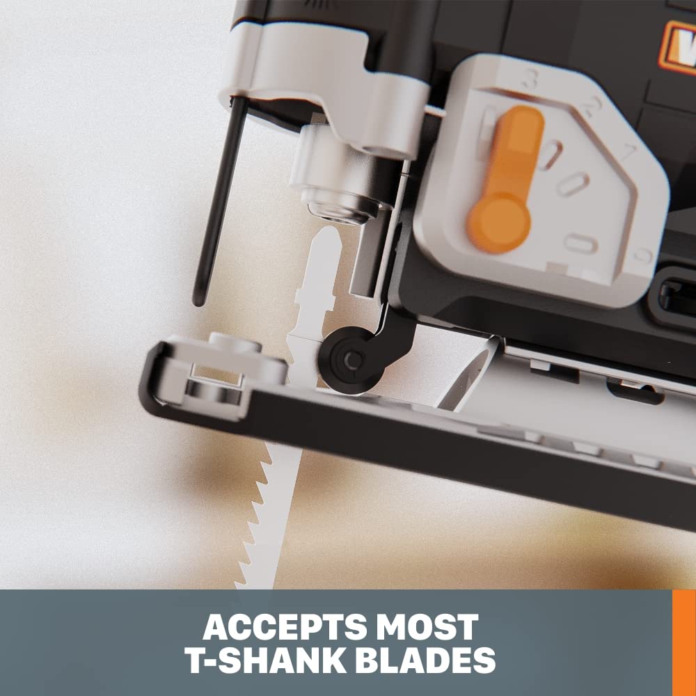 Worx NITRO 20V Cordless Jigsaw with Brushless Motor - WX542L (Includes Battery & Charger) - Perfect for DIY Woodworking, Home Renovation & Craft Projects
