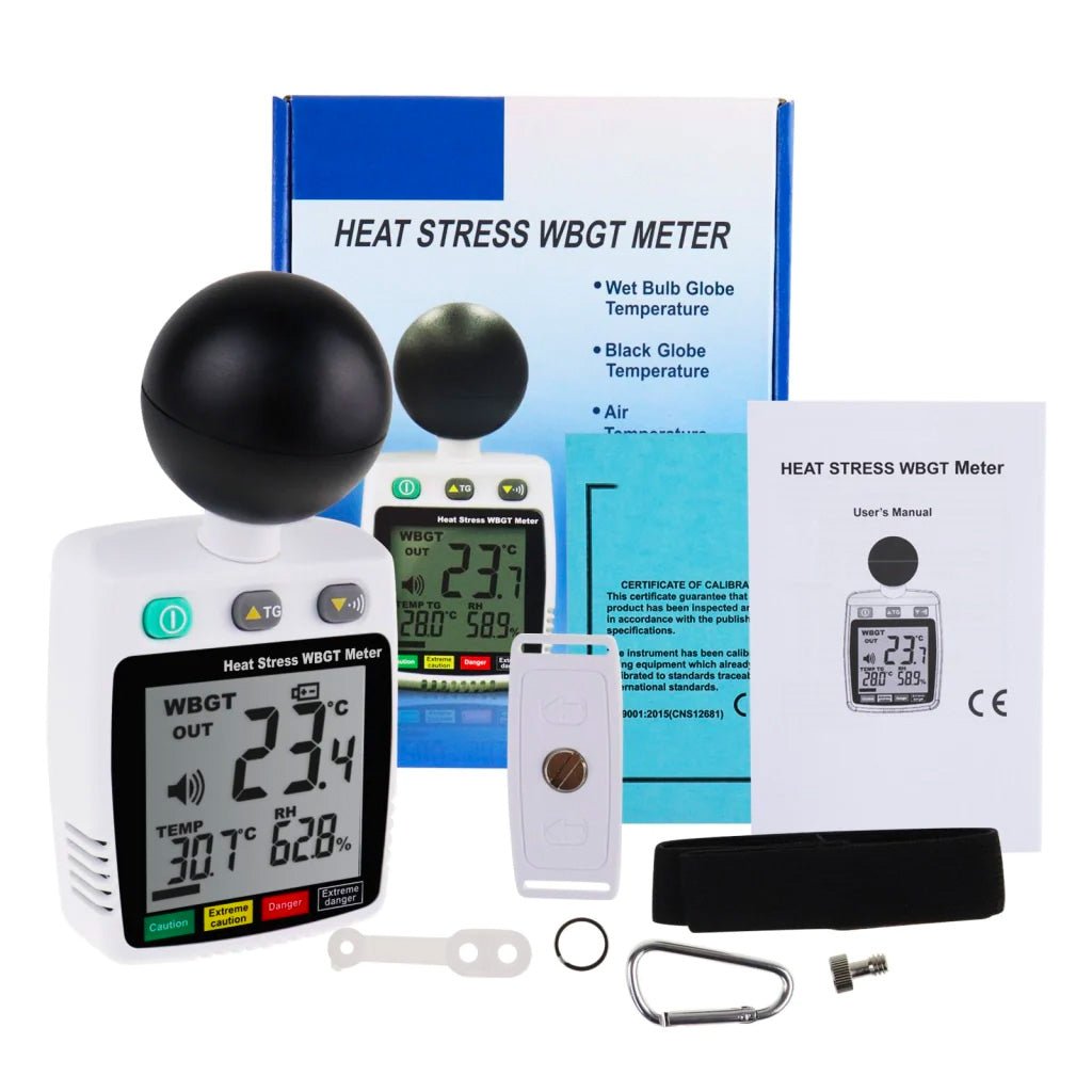 Portable WBGT Heat Stress Monitor - Accurate Temperature & Humidity Meter for Outdoor Workers, Athletes, and Safety Professionals - Ideal for Construction Sites, Sports Training, and Industrial Safety