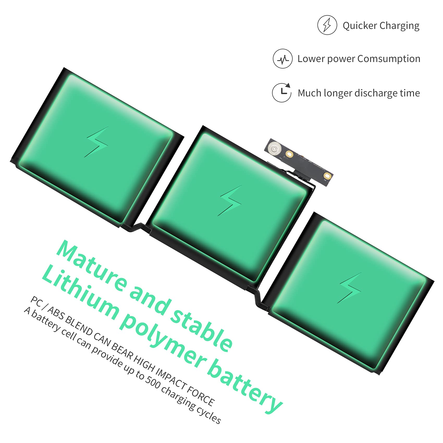 ROLADA Replacement Laptop Battery for MacBook Pro 13-inch A1713 A1708 (54.5Wh 4781mAh) - Compatible with MacBook Pro 13 Backup Notebook - Perfect for Work, Travel & Remote Computing