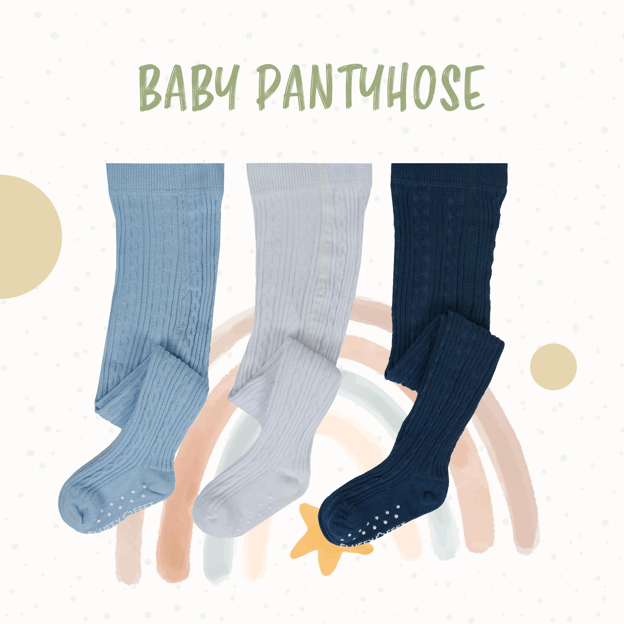 **Unisex Baby Tights - 3 Pack Soft Cotton Thick Leggings with Anti-Slip Sole for Boys & Girls | Seamless & Comfortable for Playtime, Daycare & Winter Wear**