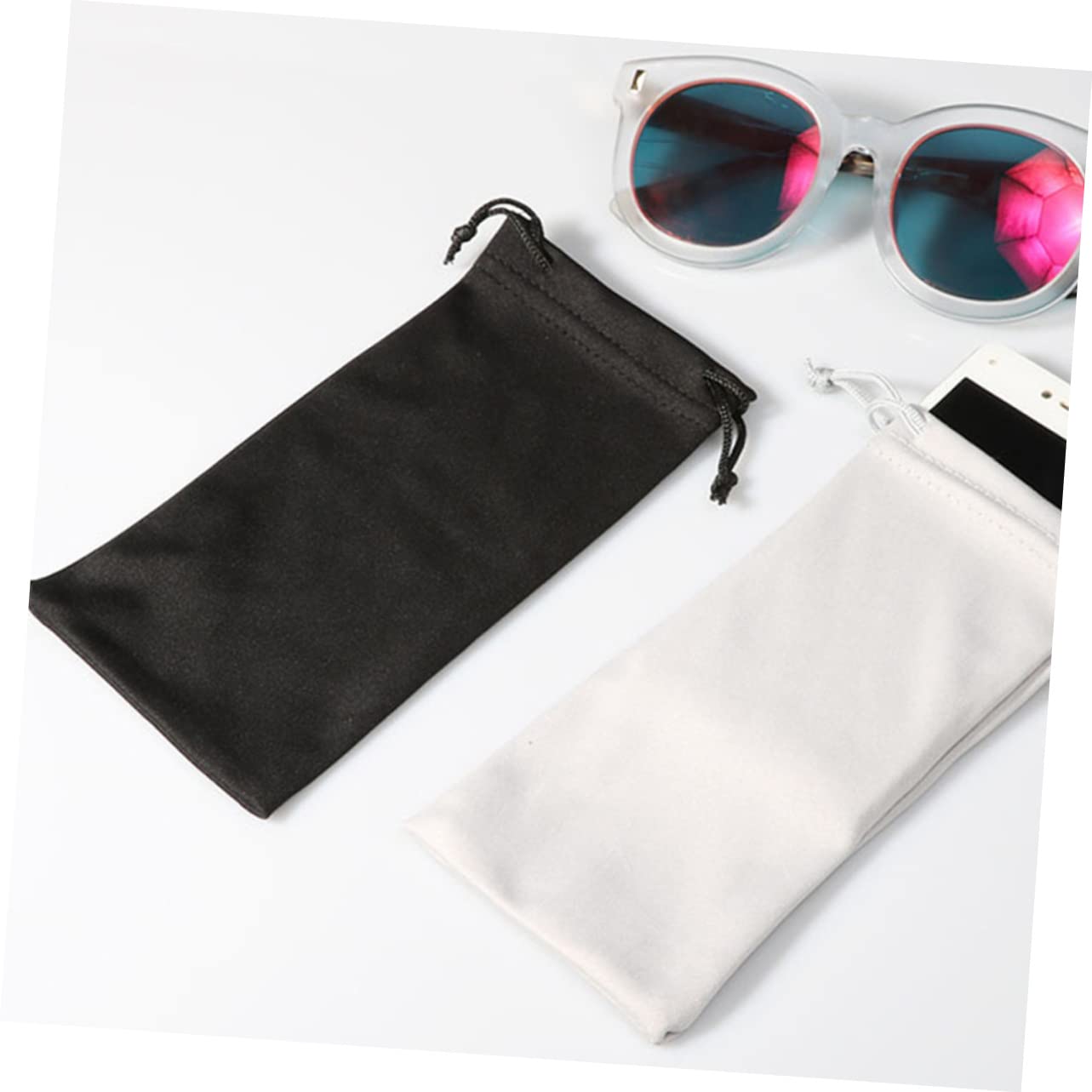 BRIGHTFUFU 25pcs Ski Goggle Holder & Glasses Carrying Bag - Portable Eyeglass Pouch with Drawstring Closure, Multipurpose Storage for Outdoor Sports, Travel & Daily Use (Black)