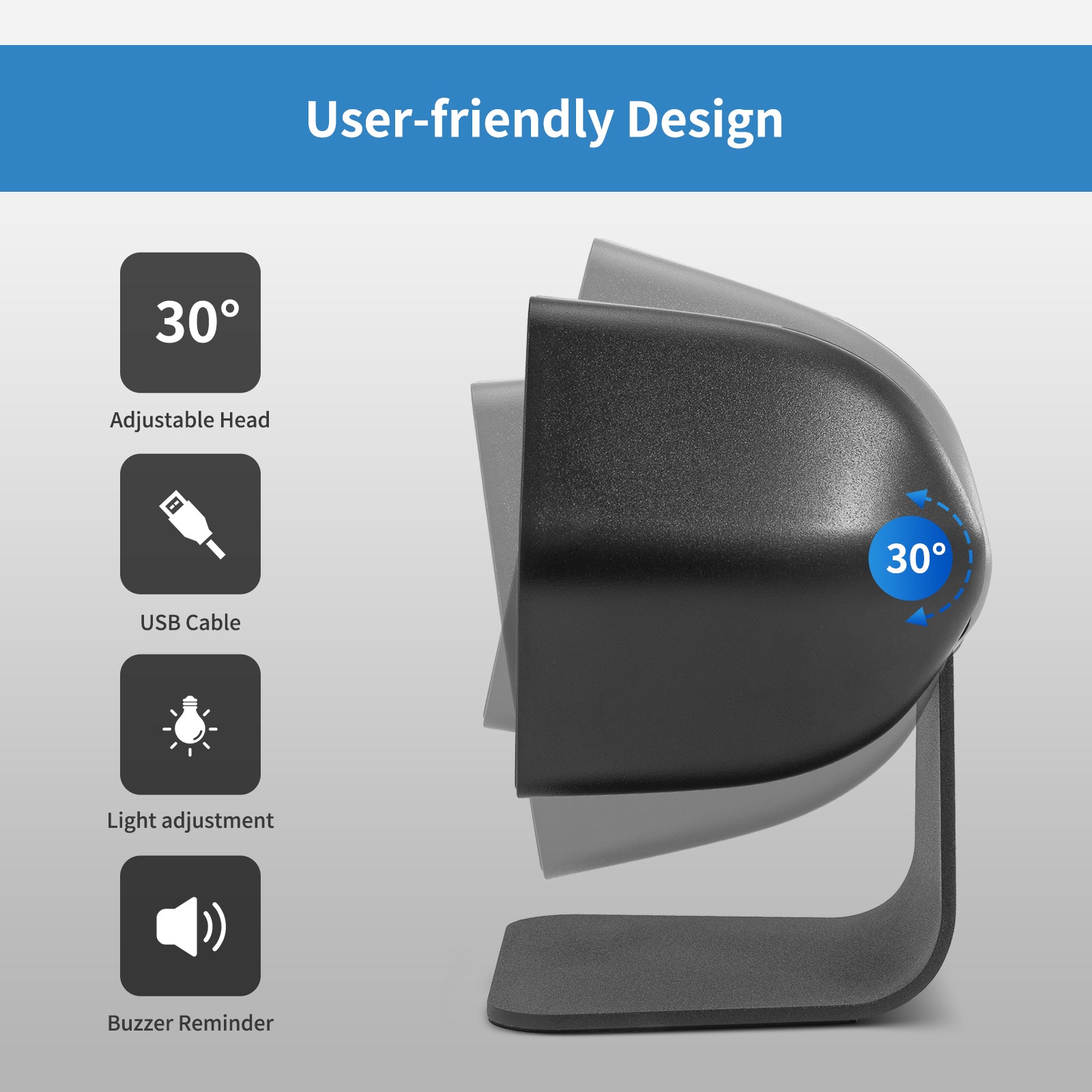 Wireless Barcode Scanner D8600 - Hands Free Bluetooth 1D/2D QR Code Reader for Retail, Warehouse & Inventory Management - Compatible with PC, Mac, Android & iOS Devices