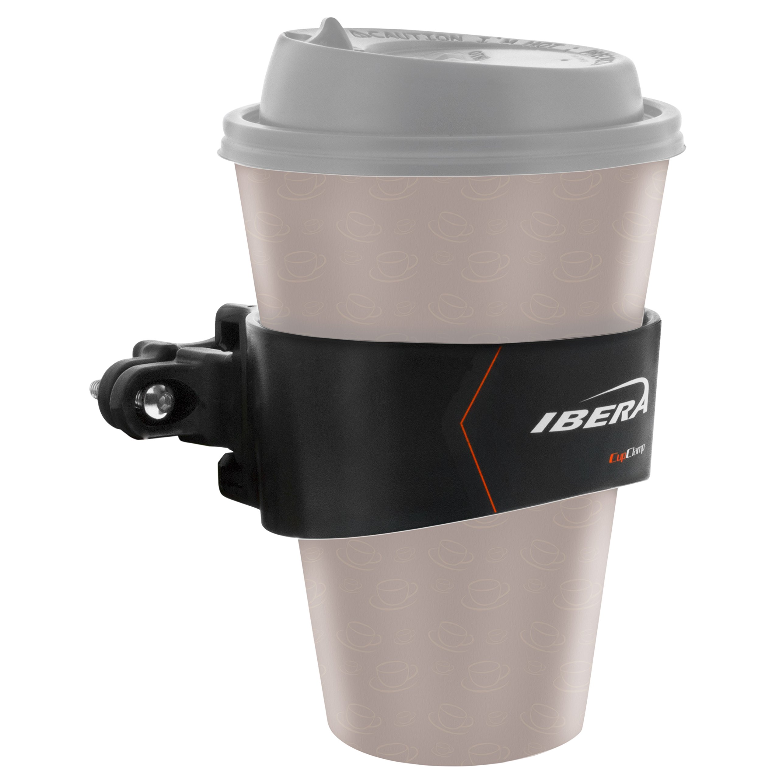 Ibera Bike Handlebar Cup Holder - Black Adjustable Water Bottle Mount for Road Bikes & Commuter Bicycles - Perfect for Cycling, Hiking & Outdoor Adventures