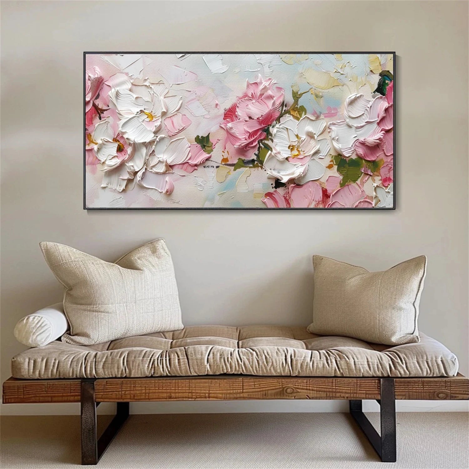 Flower and Tree Painting #FT103 - Handmade Canvas Wall Art for Home Decor, Office, Living Room, Bedroom & Gift Ideas