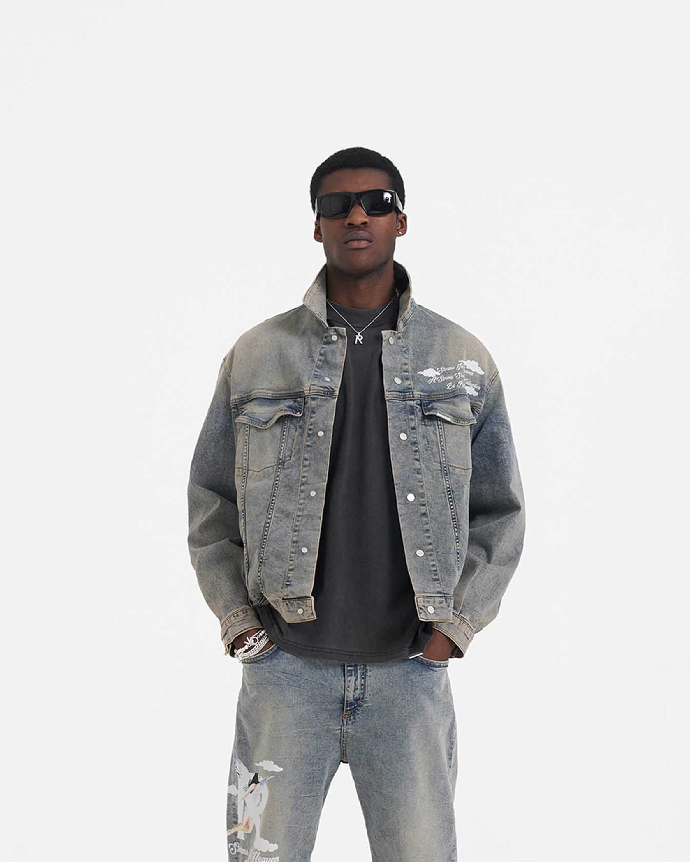 Storms in Heaven Jacket - Blue & Cream Color | Stylish Waterproof Windbreaker for Outdoor Adventures & Urban Fashion