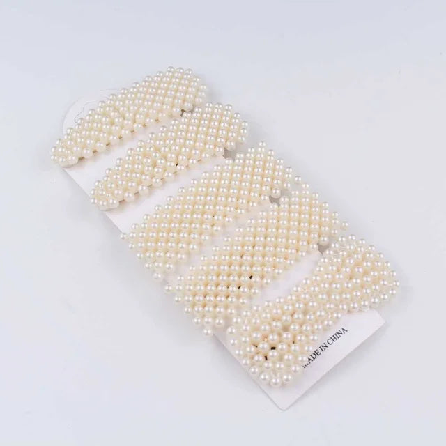 5Pcs/Set Elegant Pearl Hair Clips for Women - Snap Button Hairpins, Sweet Pearl Barrettes, Hair Jewelry Accessories - Perfect for Weddings, Parties & Everyday Styling