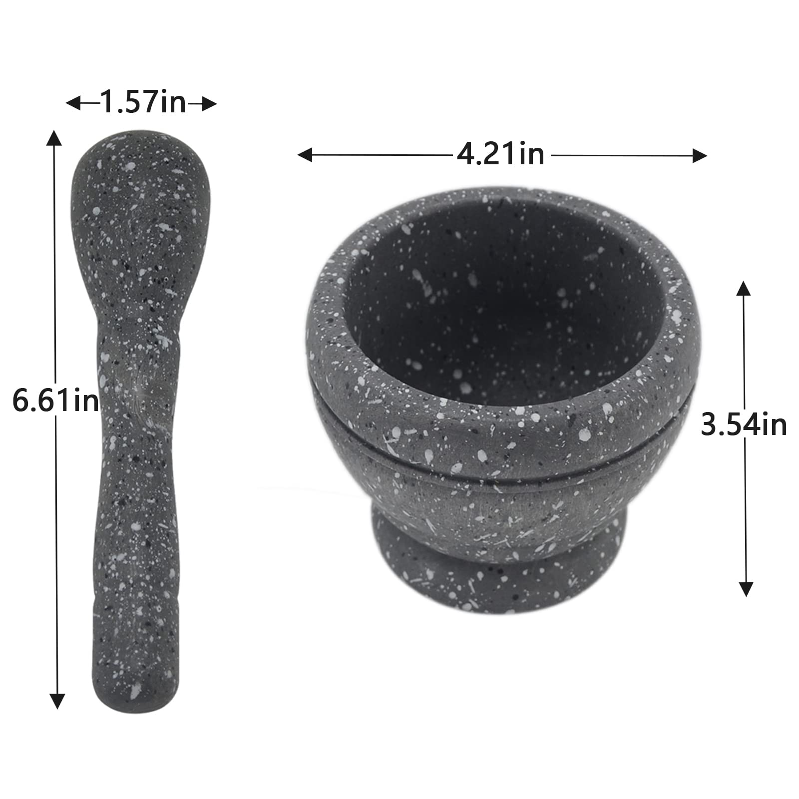 Granite Texture Resin Mortar and Pestle Set - Spice Grinder, Guacamole Maker, Herb Crusher for Kitchen & Cooking - Perfect for Grinding Herbs, Spices, and Making Fresh Guacamole at Home