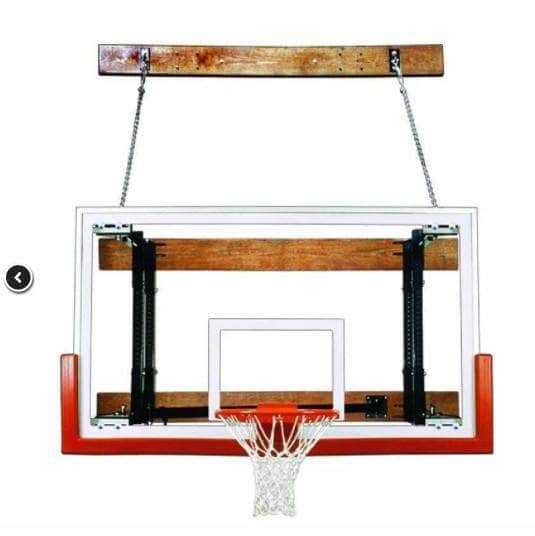 First Team FoldaMount46 Folding Wall Mount Basketball Hoop - Adjustable Height & Durable Backboard for Driveway, Gym & Outdoor Play