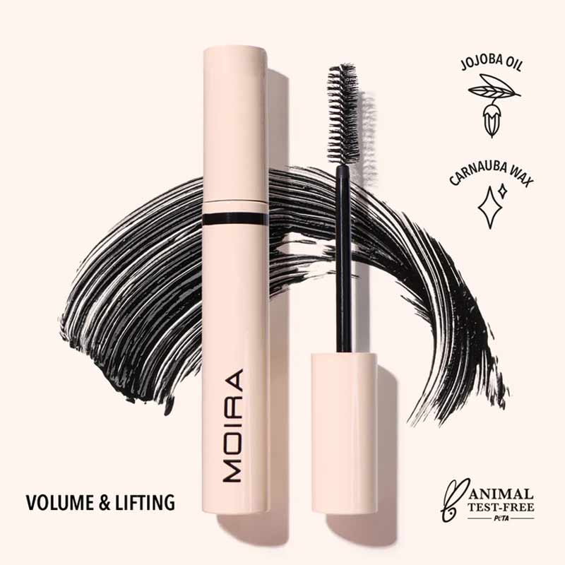 MOIRA Volume & Lifting Mascara 002 - Lengthening & Volumizing Waterproof Mascara for Dramatic Lashes | Perfect for Day to Night Makeup Looks