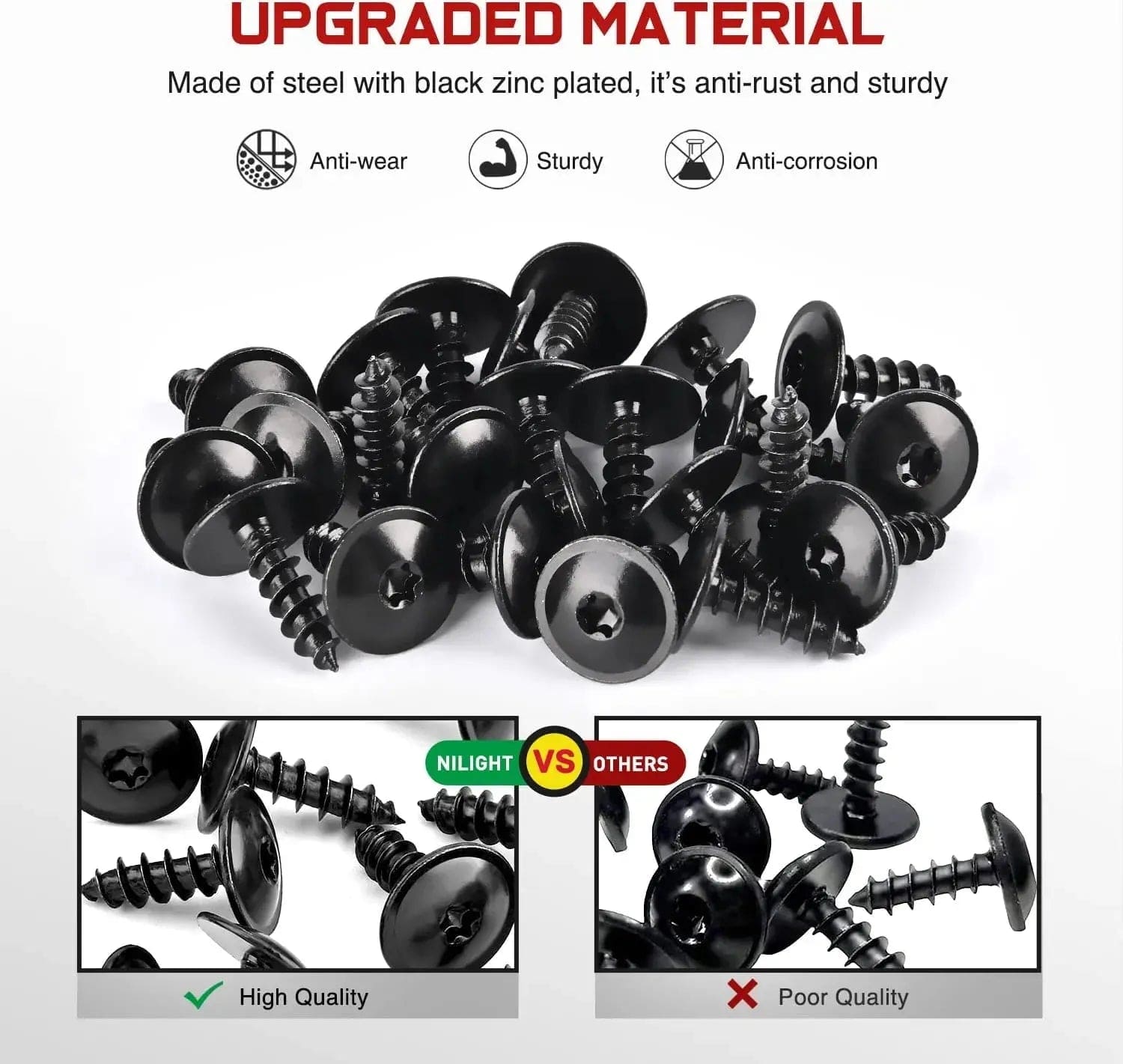 25 Pcs 13.8mm Head 4.8mm Screw Bolt Kit - Fender Liner Under Cover Replacement for Audi A3 A4 A5 A6 VW Porsche Cayenne Macan Taycan (Part# N90974701) - Perfect for Auto Repair & Maintenance