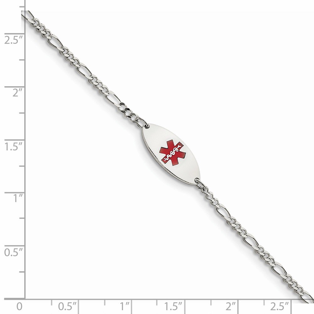 Sterling Silver Enameled Medical Alert Bracelet - Elegant & Durable Health ID Jewelry for Allergies, Diabetes & Emergency Medical Information - Perfect for Daily Wear, Travel & Outdoor Activities