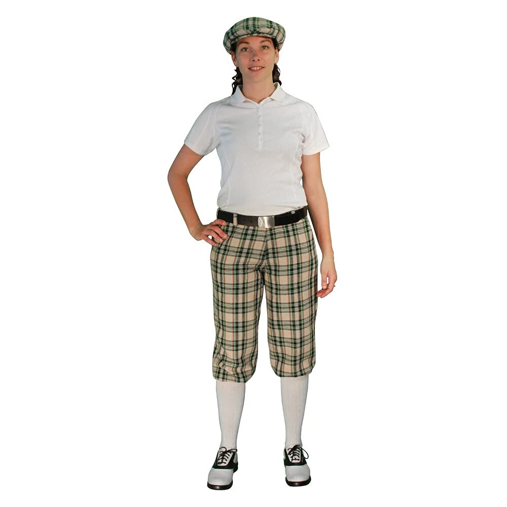 Stewart Collection Ladies 'Par 5' Matching Golf Cap & Over-The-Calf Socks - Khaki - Women's Golf Outfit for Comfort & Style on the Course
