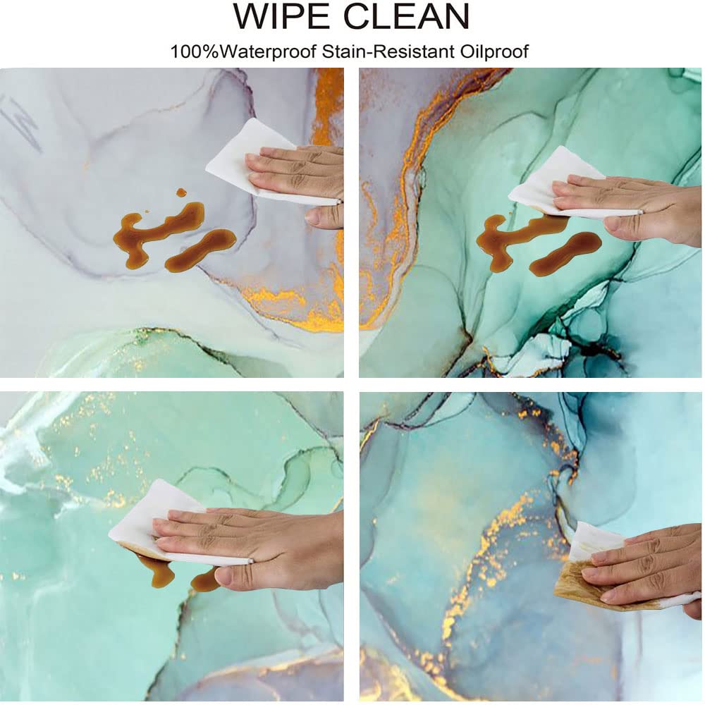 Premium Marble Print Oval Tablecloth - Waterproof & Stain-Resistant for Indoor Dining & Outdoor Patio - Fits 42x60 Inch Table - Perfect for Dinner Parties, Weddings & Holiday Decorations