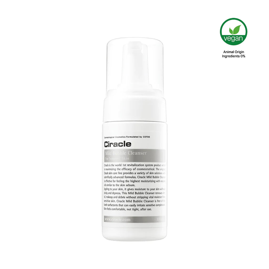 Ciracle Mild Bubble Cleanser 100ml - Gentle Foaming Face Wash for Sensitive Skin | Daily Cleansing & Makeup Removal | Perfect for Dry, Irritated Skin Care Routine