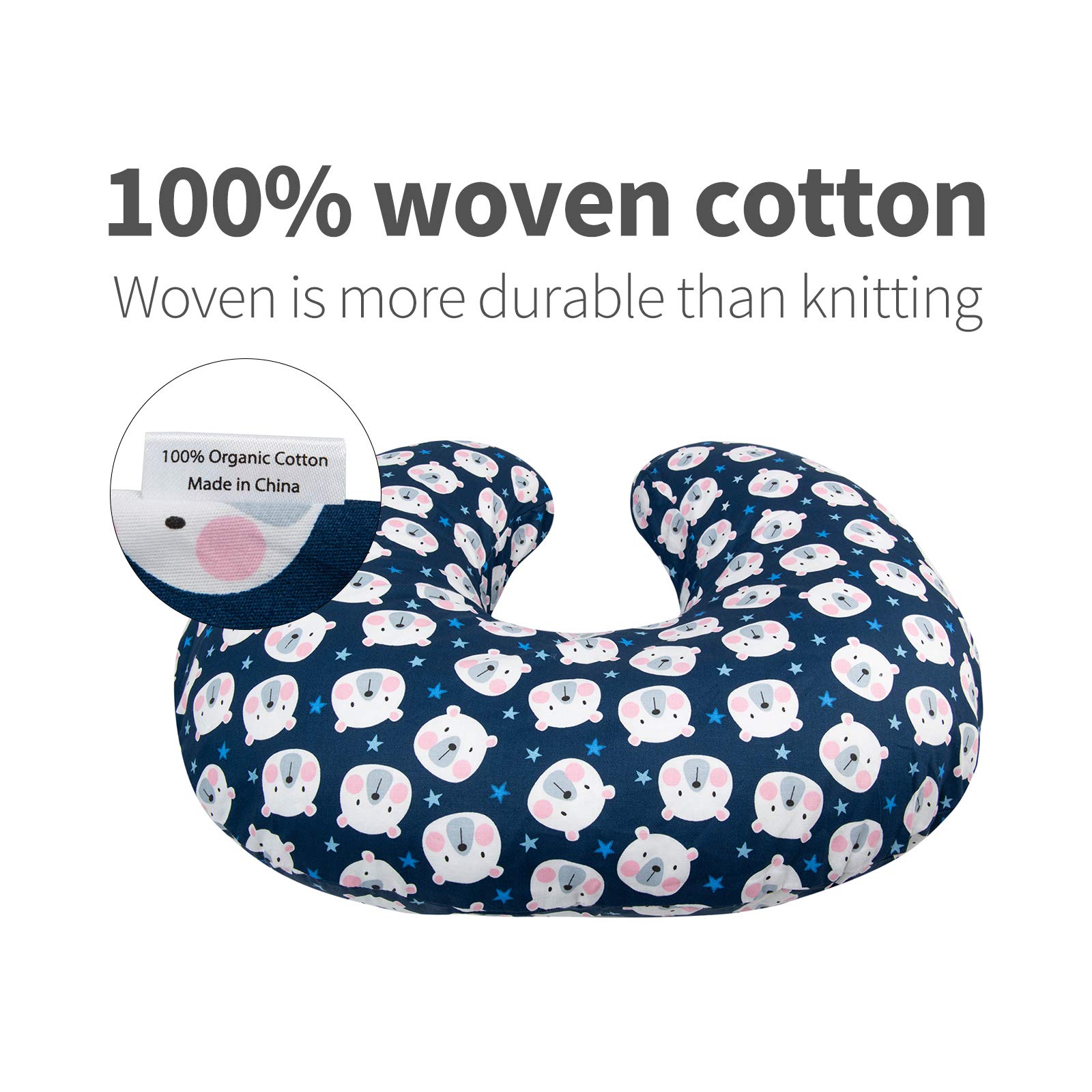 ALVABABY 2 Pack Nursing Pillow Covers - Ultra Soft & Breathable Cotton for Breastfeeding Moms - Perfect Fit for Infant Nursing Pillows - Ideal for Comfortable Breastfeeding, Pumping & Baby Bonding Time