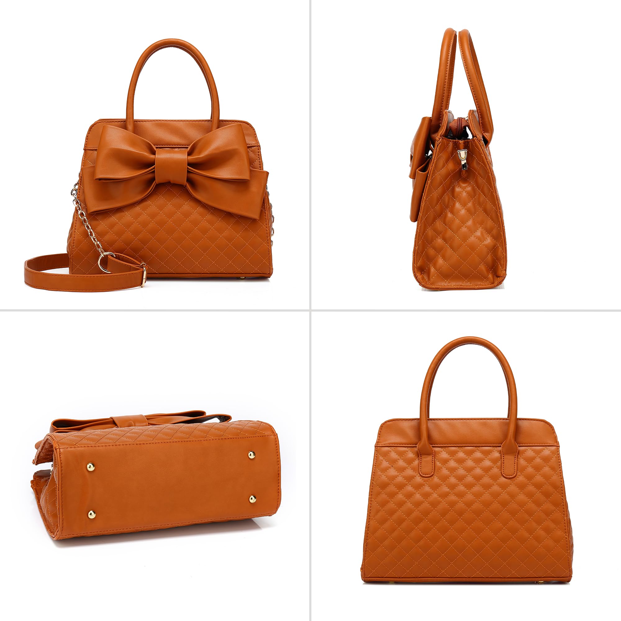 Scarleton Quilted Crossbody Bags for Women - Vegan Leather Small Shoulder Handbags with Adjustable Chain Strap | Perfect for Work, Travel & Everyday Use (H1048)