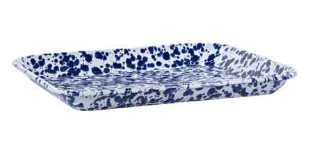 Small Rectangular Baking Sheet Tray - Cobalt Blue Swirl Design - Perfect for Cookies, Pastries & Party Snacks - Non-Stick & Durable for Home & Commercial Use