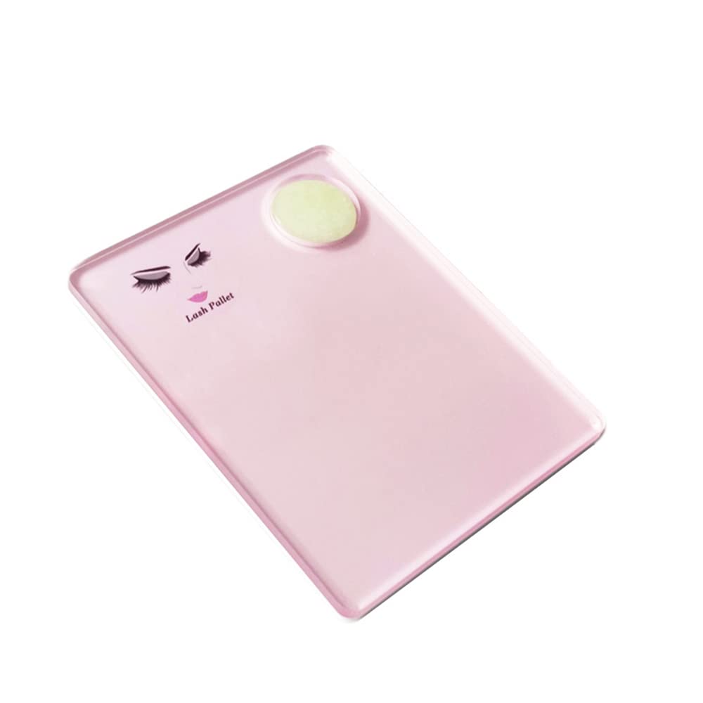 Professional Acrylic Eyelash Extension Tray - False Eyelash Organizer with Jade Stone Design, Pink Lash Grafting Pad for Salon & Home Use - Perfect for Lash Artists & DIY Beauty Enthusiasts