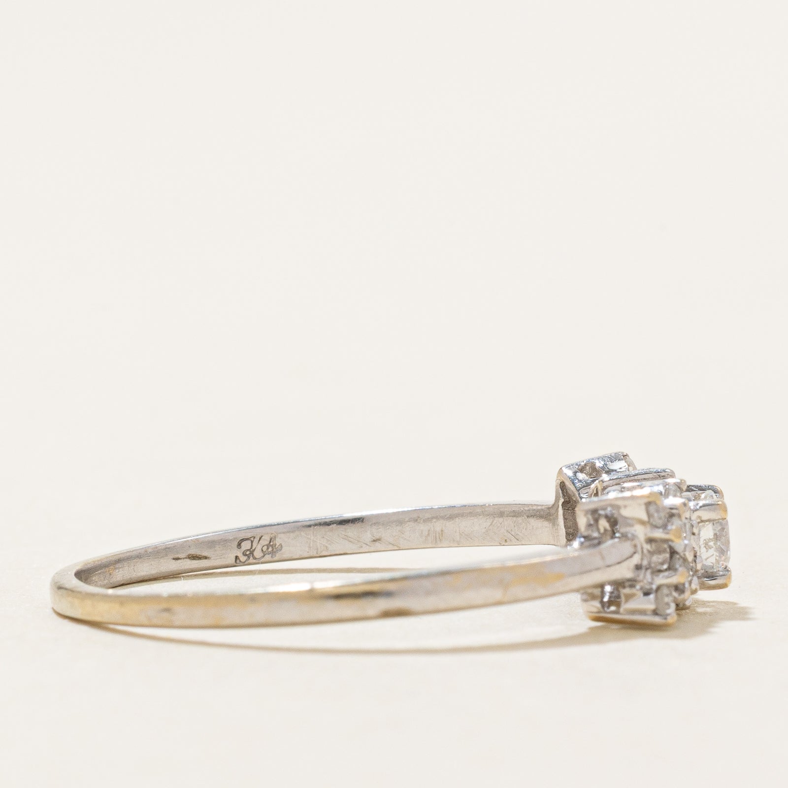 0.29ct Diamond XOX Ring for Women - Size 8.25 - Elegant Promise & Engagement Ring - Perfect for Valentine's Day, Anniversary & Special Occasions
