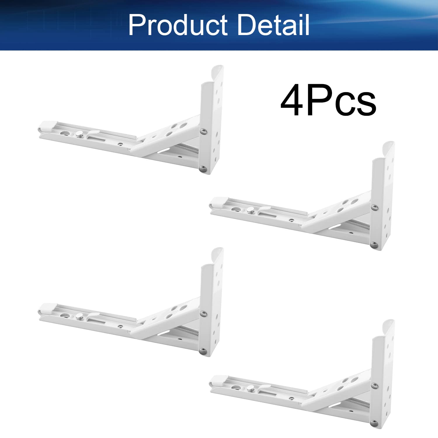 Yinpecly 90 Degree Angle Bracket - Heavy Duty Folding Corner Brace (7.68 x 4.33 Inch) for Wall Mounted Shelves - Spring Loaded Shelf Joint - Decorative Corner Brackets (4PCS) - Perfect for Home Office, Kitchen & Living Room Storage Solutions