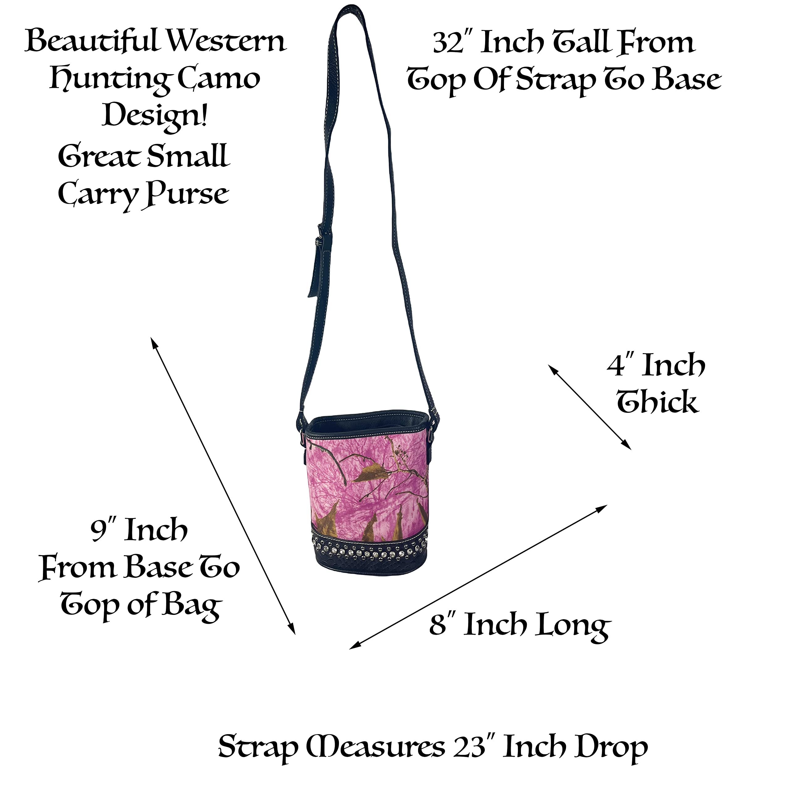 Urbalabs Camouflage Hunting Western Purse - Small Rhinestone Handbag Tote for Cowgirl & Country Style | Perfect for Outdoor Adventures, Hunting Trips & Country Music Festivals