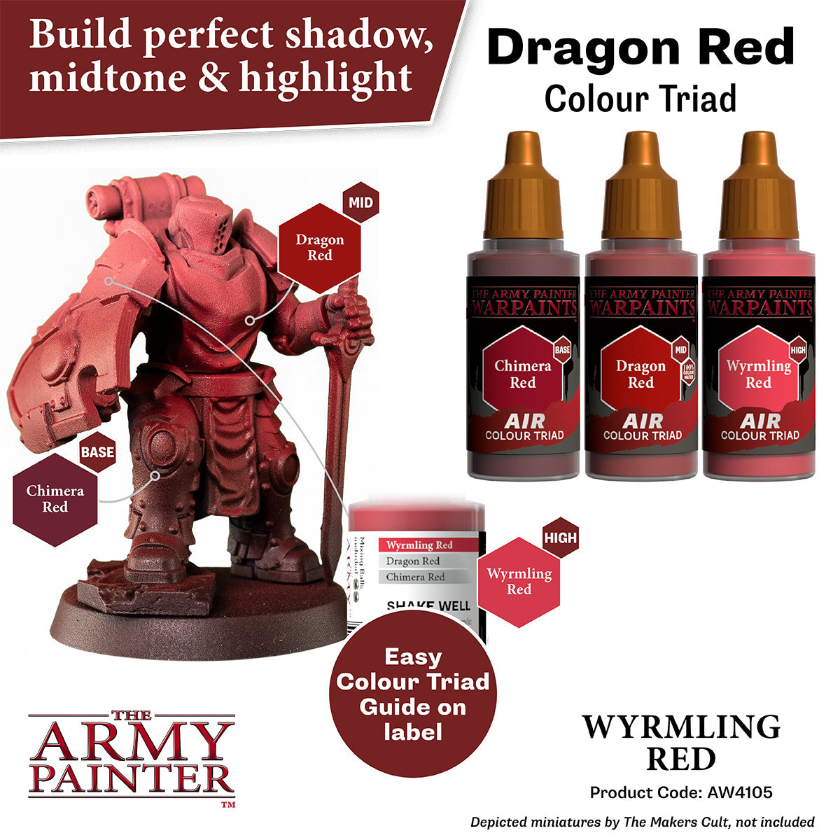 Warpaints Air: Wyrmling Red - Premium Miniature Paint for Tabletop Gaming & Warhammer - Perfect for Fantasy Models & D&D Miniatures