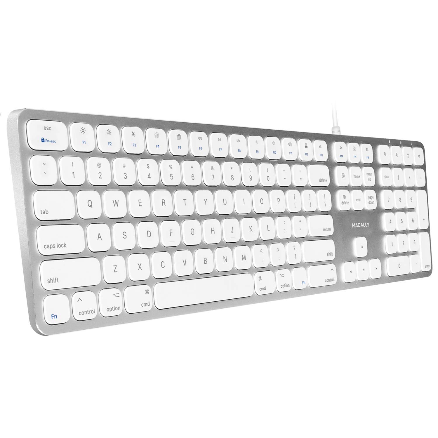 Macally Wired Mac Keyboard with Silent USB Mouse & Ergonomic Laptop Stand - Ultimate Workspace Trio for Apple MacBook, iMac, Mac Mini | Perfect for Home Office, Remote Work & Gaming Setup
