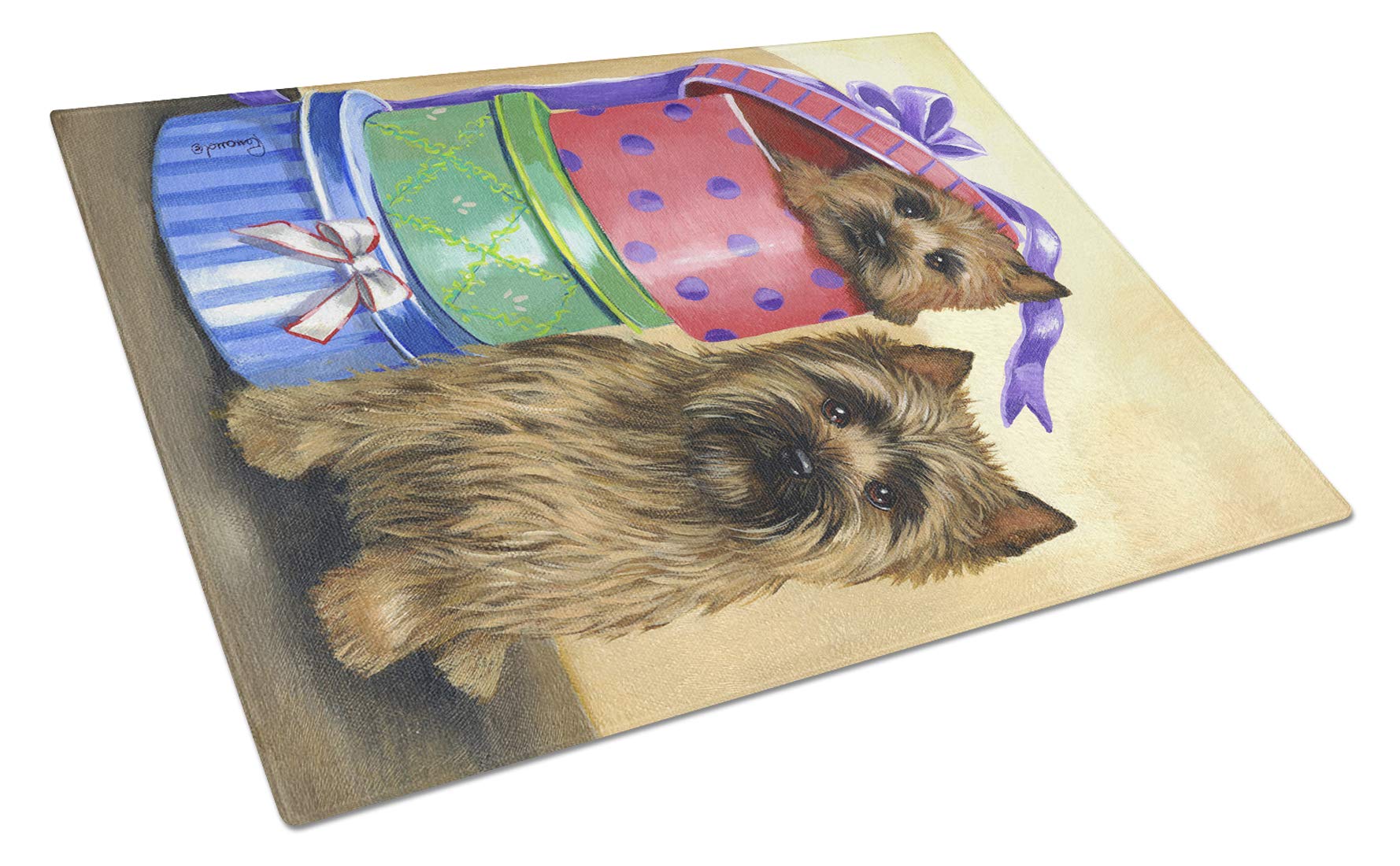 Cairn Terrier Tempered Glass Cutting Board - Large Decorative Kitchen Chopping & Serving Board | PPP3045LCB | Perfect for Food Prep, Charcuterie & Home Decor