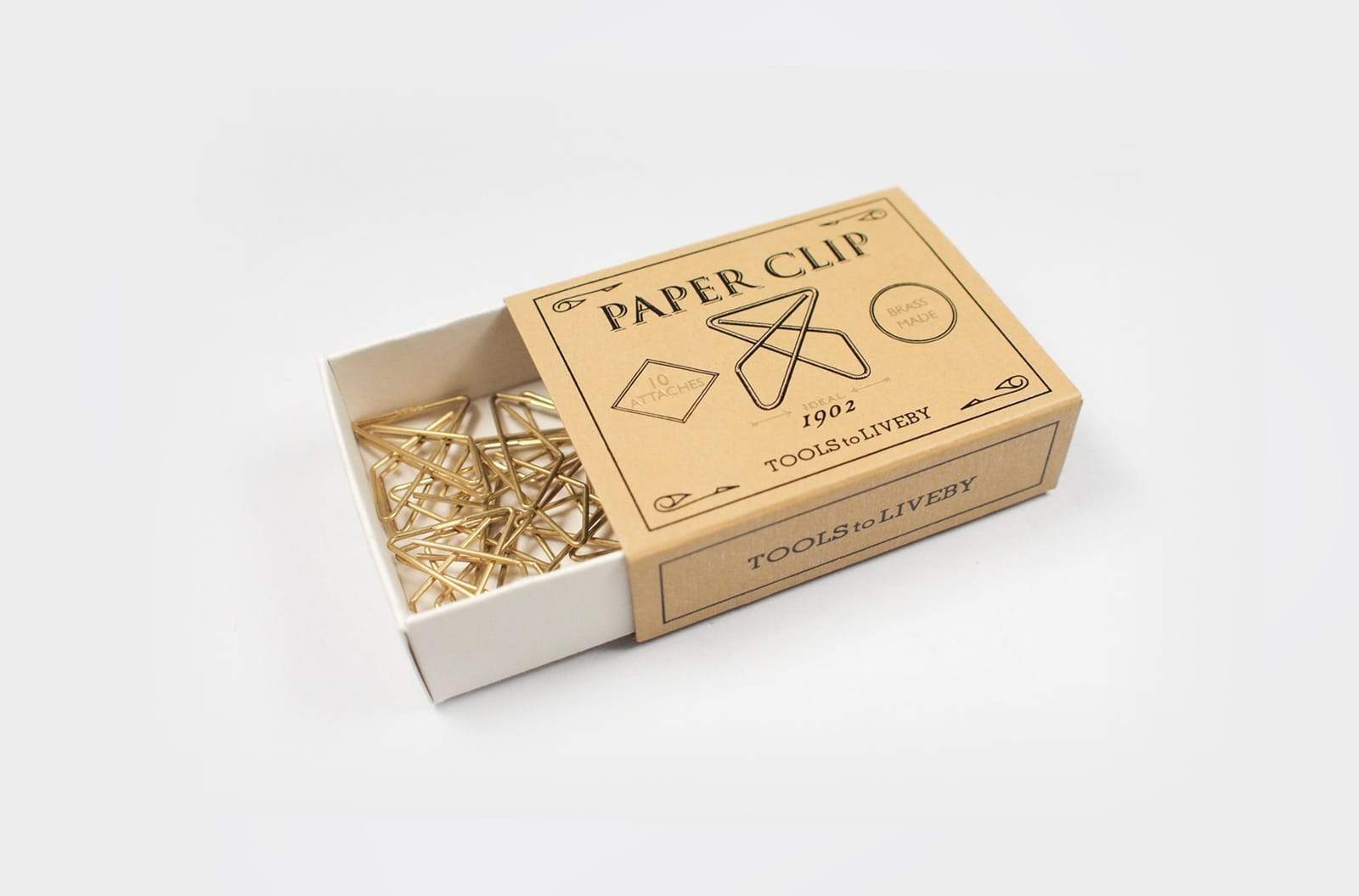 Premium Brass Paper Clips by Tools to Liveby - Ideal for Office, School & Crafting - Durable & Stylish Stationery Essentials