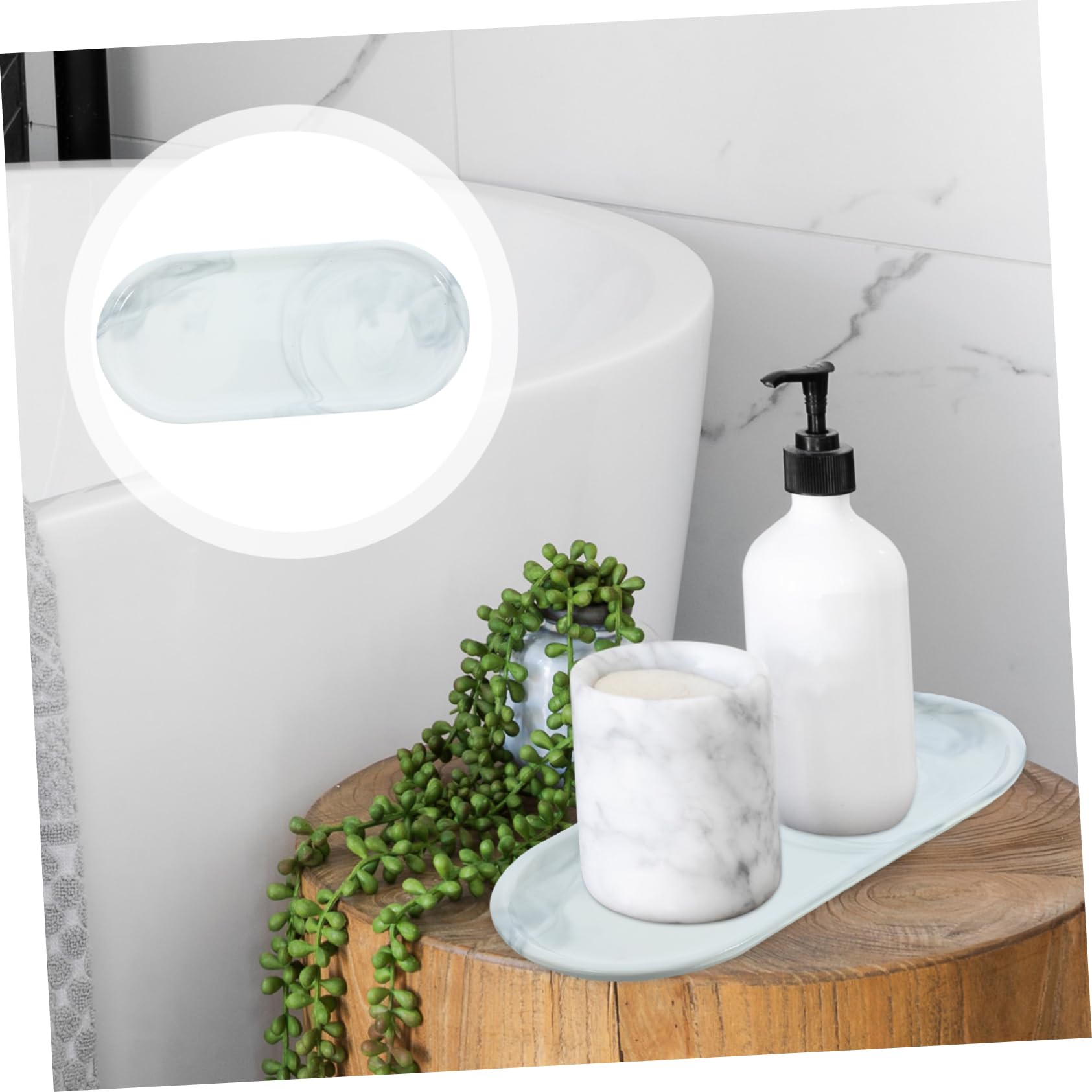 Cabilock Ceramic Jewelry Tray for Bathroom - Elegant Storage Plate for Rings, Watches & Accessories | Perfect for Vanity, Countertop & Bathroom Organization