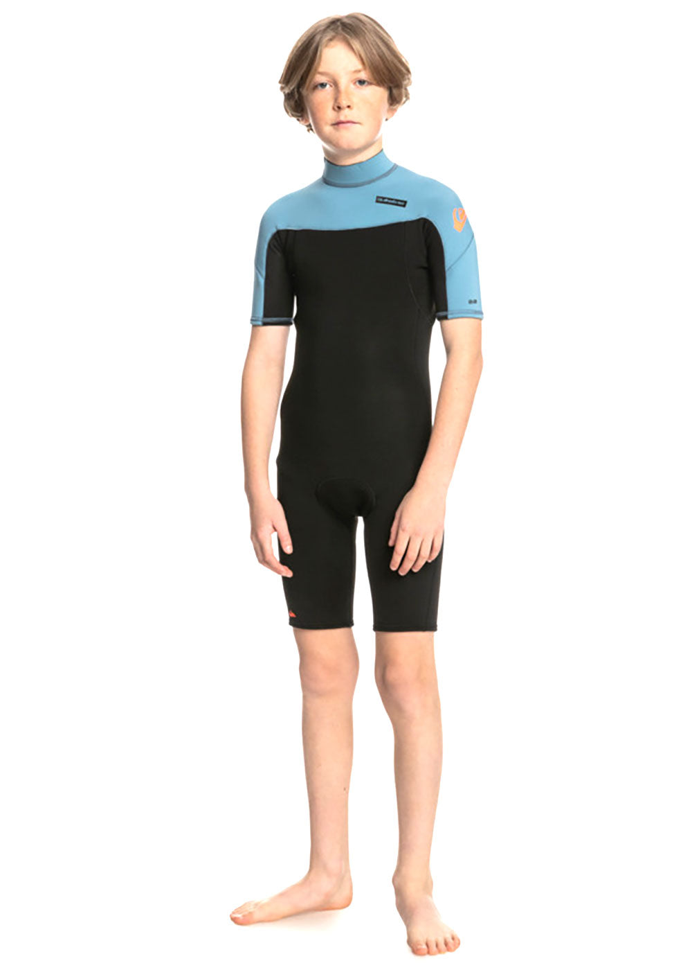 Quiksilver Boys 2mm Short Sleeve Back Zip Spring Wetsuit - Kids Surfing & Swimming Gear for Beach, Pool & Water Sports Activities