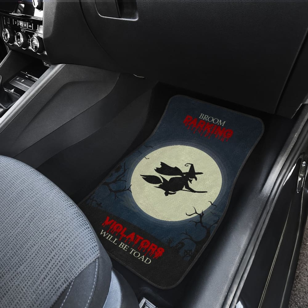 Anti-Slip Car Floor Mats with Broom Parking Violators Design - Durable & Non-Slip Vehicle Mats for Cars, SUVs & Trucks - Perfect for Daily Commute, Road Trips & Parking Enforcement Humor