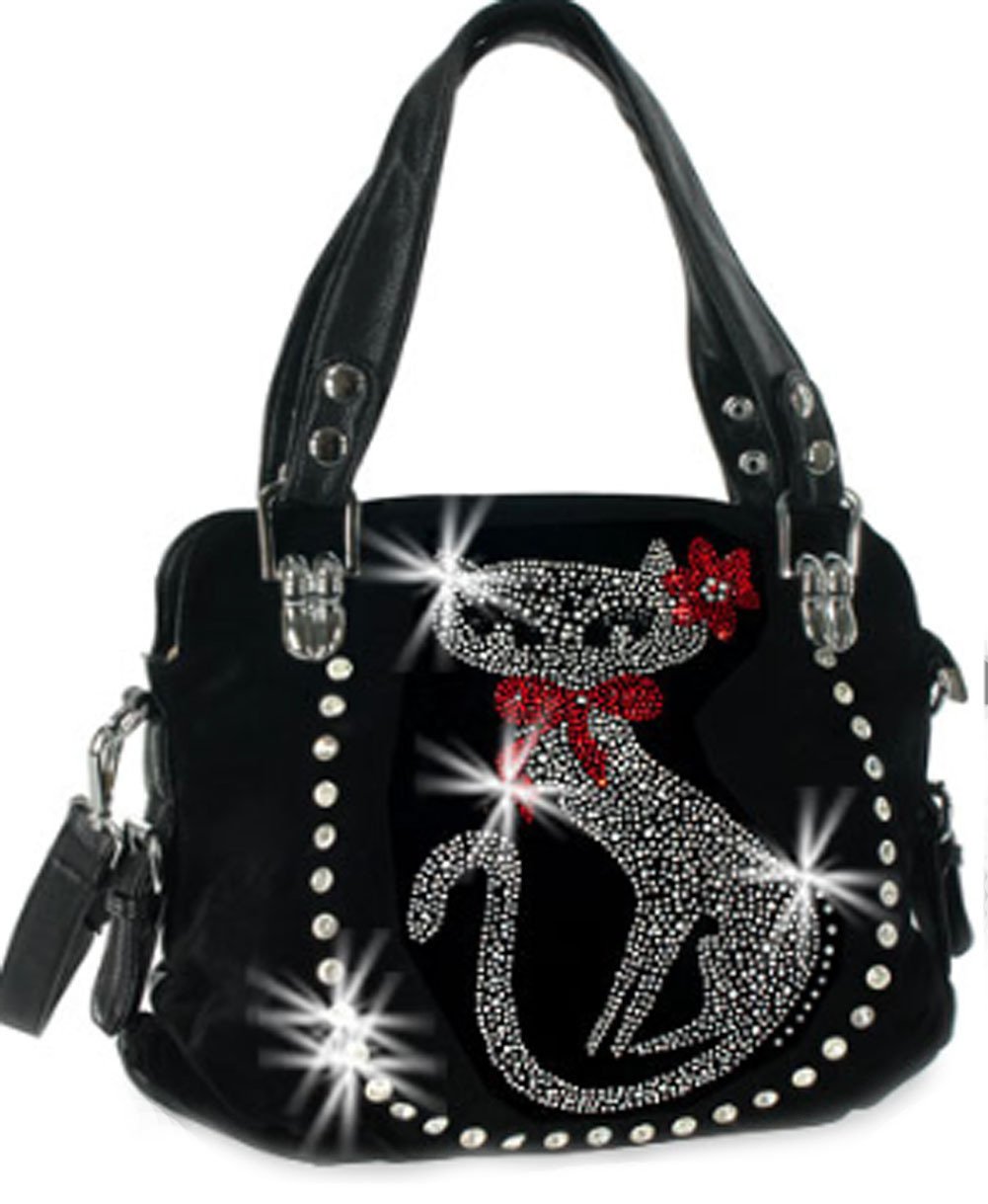 Sparkling Rhinestone Cat Crossbody Bag with Double Handles - Perfect for Parties, Date Nights & Fashion Accessories