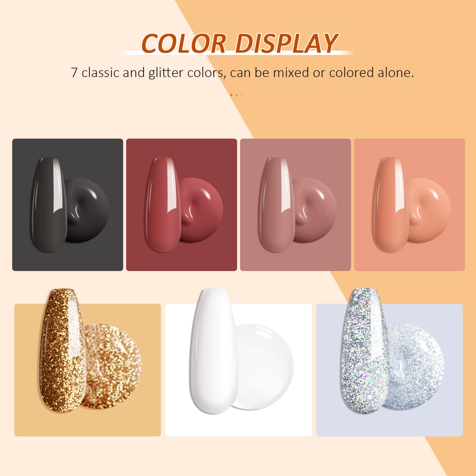 Saviland Poly Nails Gel Kit - Professional Glitter Nail Extension Kit with Slip Solution & Nail Strengthener | All-in-One Builder Gel for DIY Manicures | Perfect for Beginners & Home Use | Salon-Quality Nails for Parties, Weddings & Special Occasions