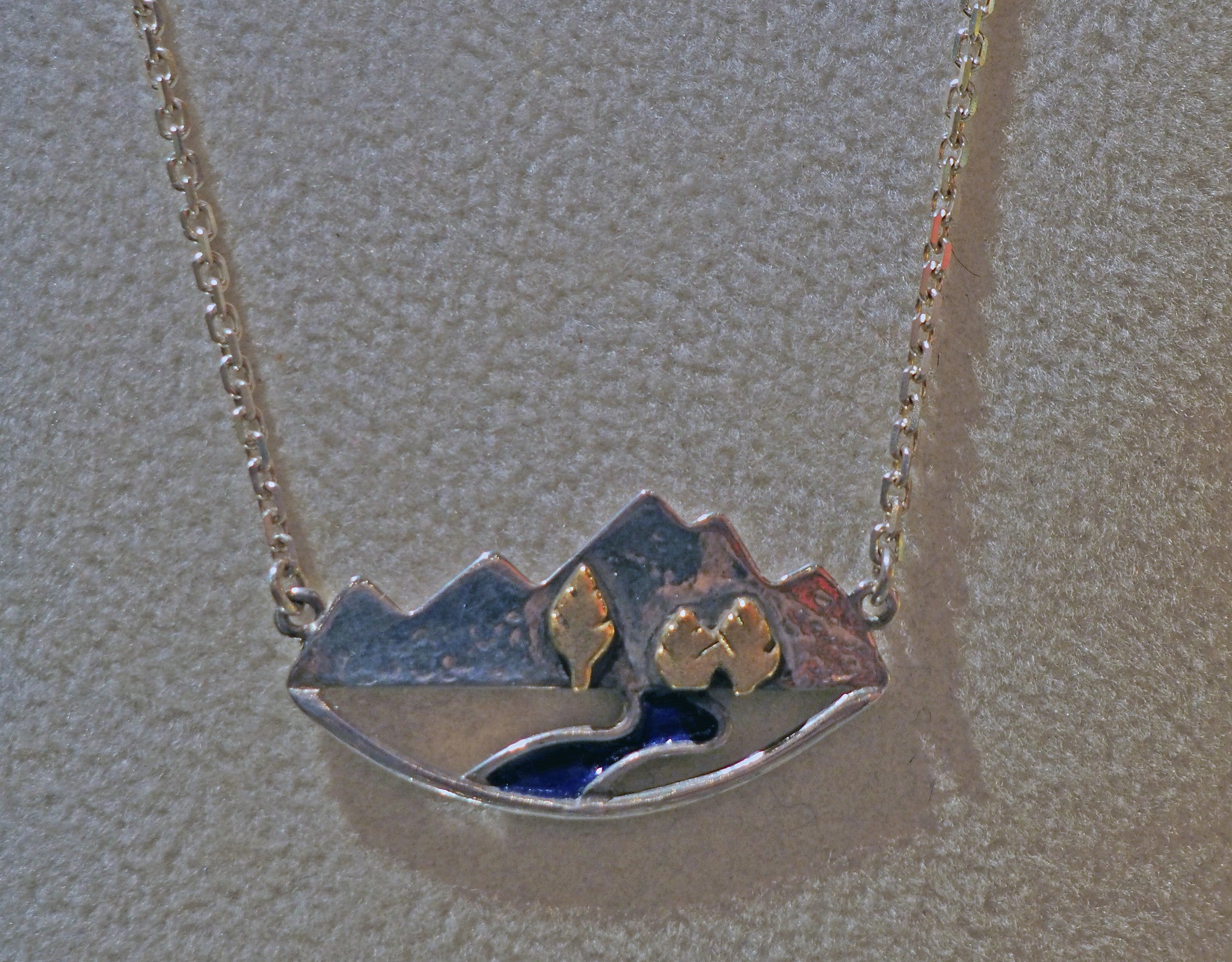 Elegant Silver & Gold Teton Necklace for Women - Handmade Mountain Inspired Jewelry - Perfect for Outdoor Adventures, Hiking Gifts & Nature Lovers