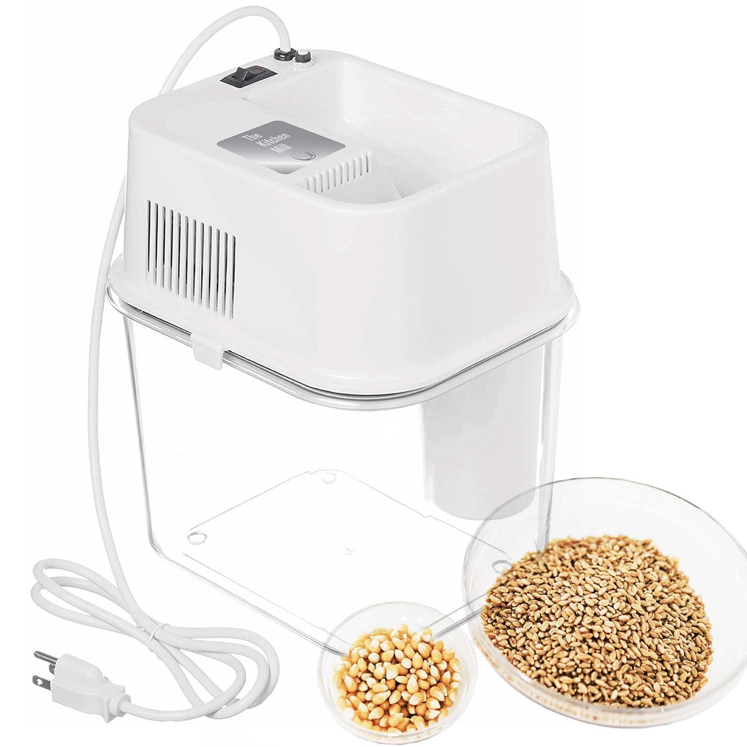 Electric Grain Mill for Wheat, Corn & Flour - High Speed Stainless Steel Grinder - Made in USA - Perfect for Baking, Cooking & Healthy Eating