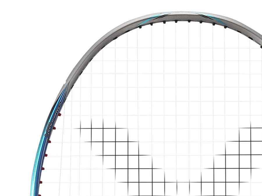 Victor Brave Sword 12 Lightweight Badminton Racket - Professional Carbon Fiber Shuttlecock Racket for Adults & Teens - Perfect for Indoor/Outdoor Games, Training & Tournaments (White)