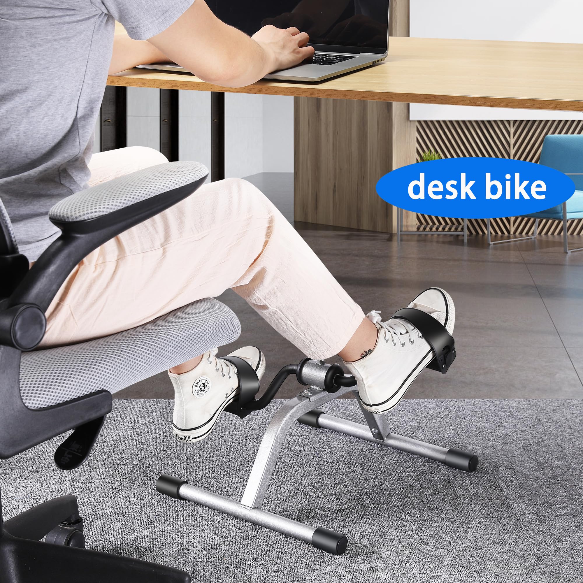Portable Mini Exercise Bike for Leg & Arm Workout - Lightweight Pedal Exerciser for Home & Office Use - Ideal for Physical Therapy, Rehab & Fitness Training