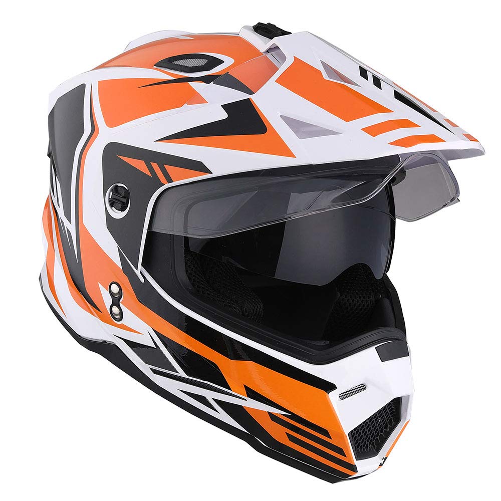 1Storm HF802 Dual Sport Motorcycle Helmet - Full Face Off-Road Motocross Helmet with Dual Visor for Men & Women - Ideal for Dirt Biking, Trail Riding & Adventure Touring