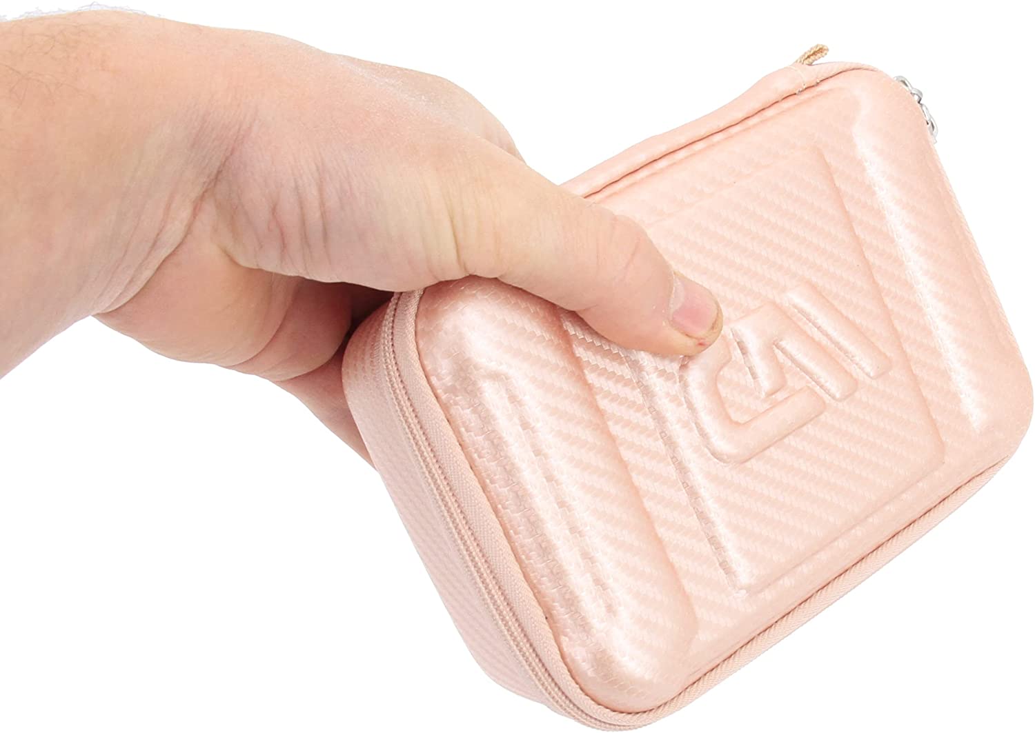 CASEMATIX Rose Gold Asthma Inhaler Travel Case - Fits Spacer, Mask & Accessories (Case Only) - Perfect for Airplane, Gym & Outdoor Activities