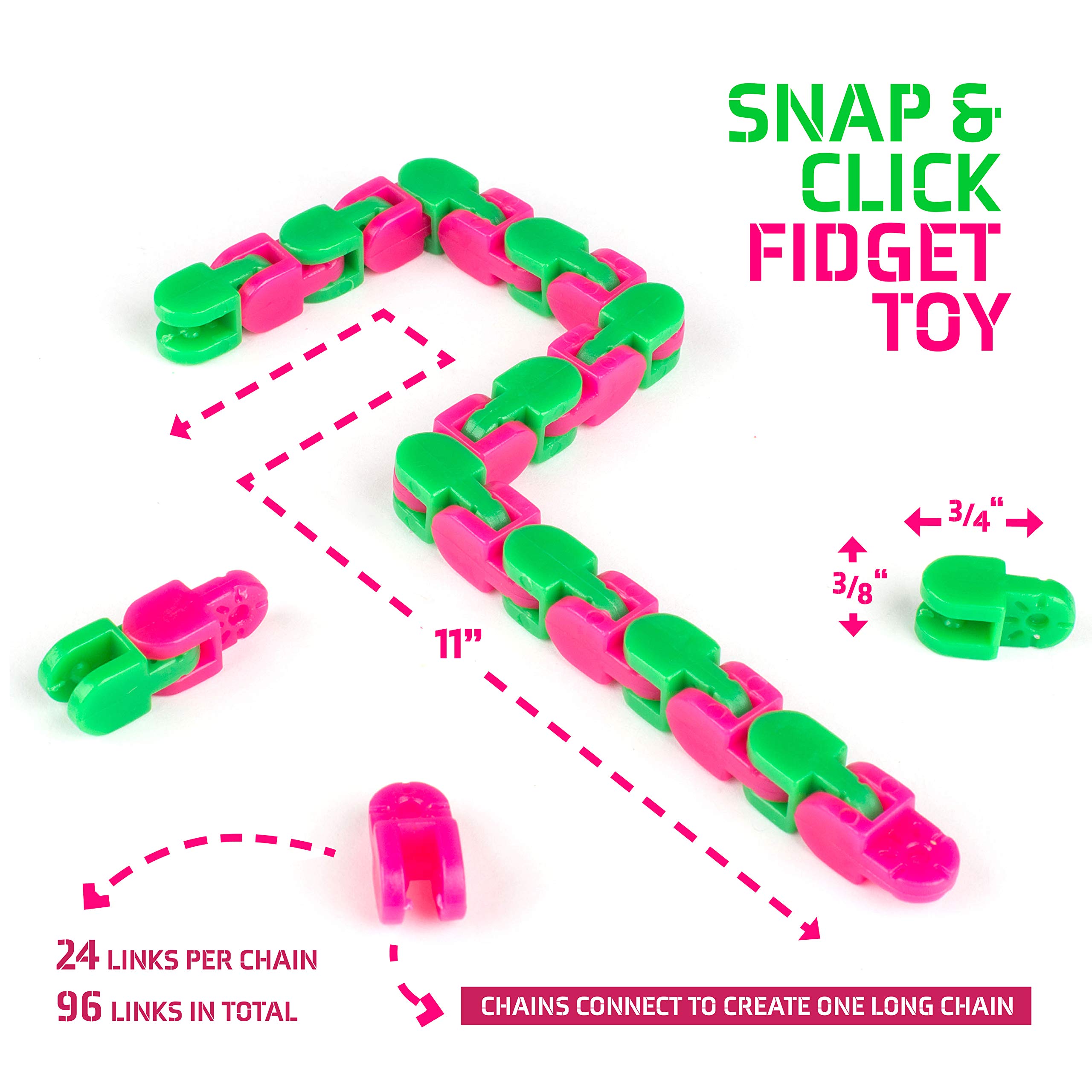Neliblu Kids Party Favors - Wacky Tracks Snap & Click Fidget Toys for Sensory Play, Happy Face Squishies & Stress Relief Foam Balls - Perfect for Birthday Gifts, Classroom Rewards and Anxiety Relief