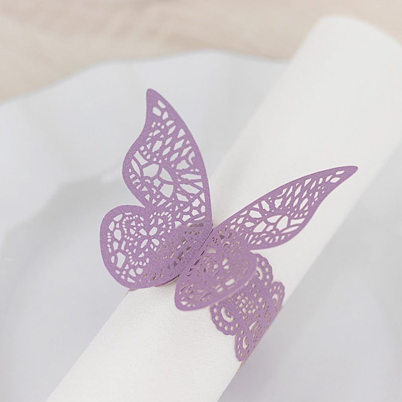 12 Pack Laser Cut 3D Butterfly Napkin Rings for Wedding, Party & Table Decor - Elegant DIY Paper Craft for Dinnerware & Home Decoration